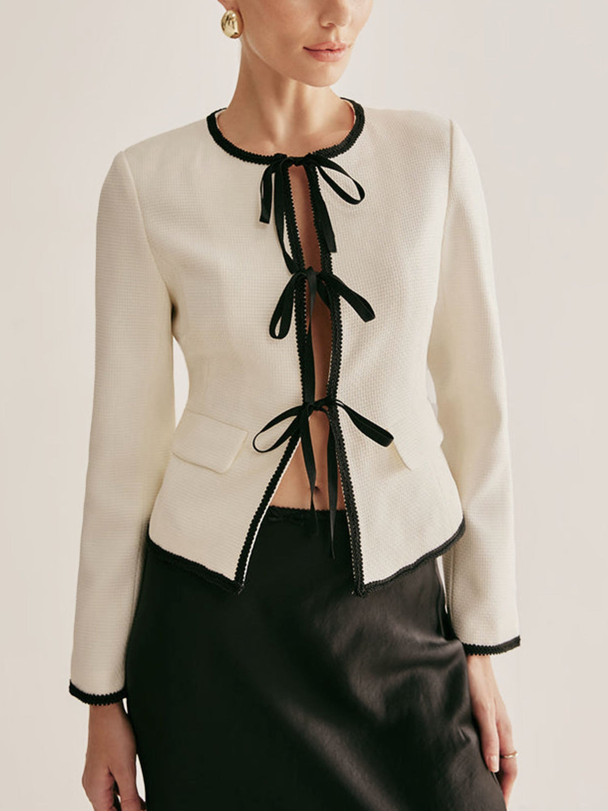 Blazer Ivoire à Nœud