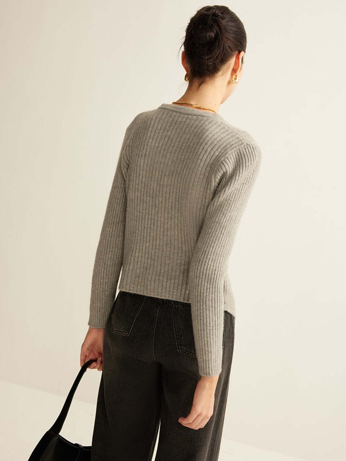Cardigan Côtelé à Boutons