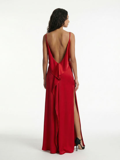 Robe Maxi Élégante Bordeaux