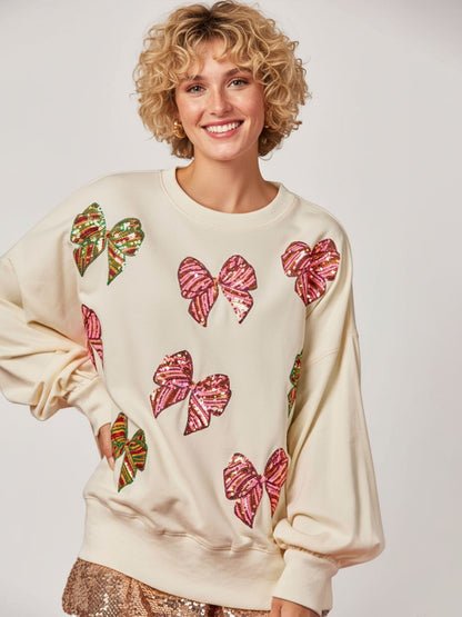 Sweatshirt Blanc à Motif Papillon