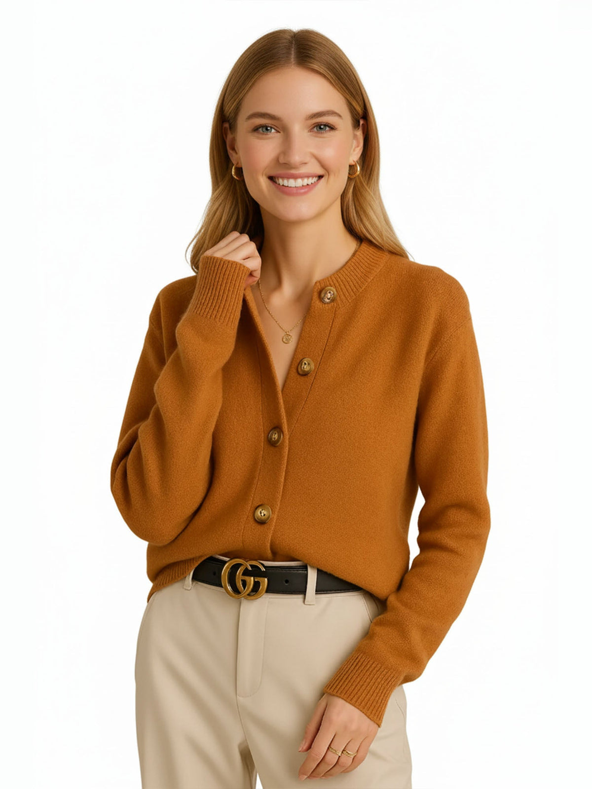 Cardigan Tricoté Rétro à Boutons