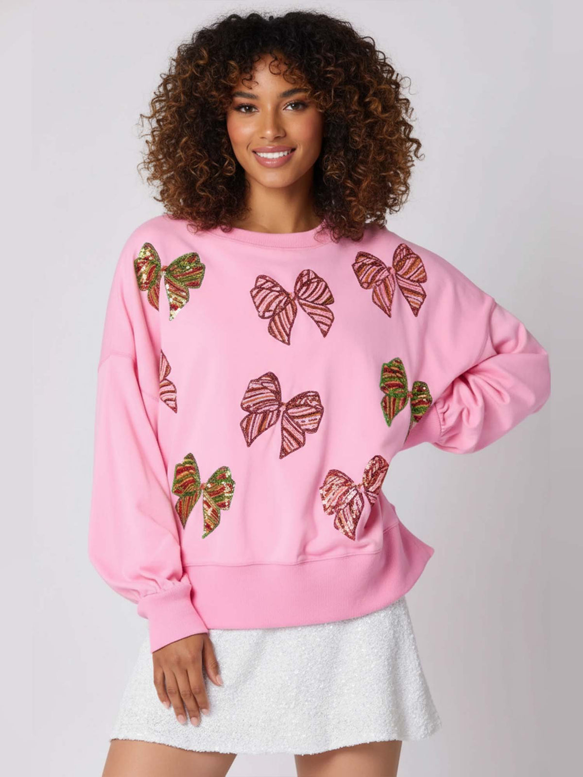 Sweatshirt Rose à Motif Papillon