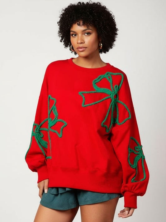 Sweatshirt Rouge à Nœud