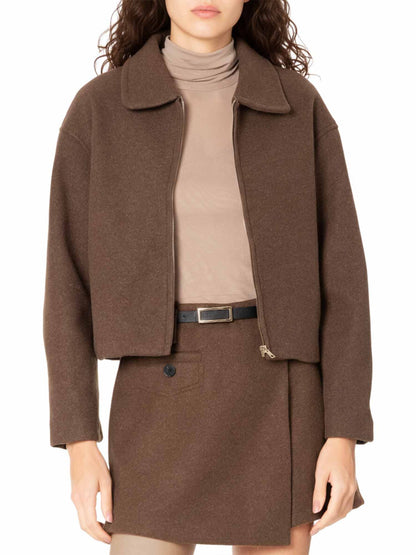 Veste Courte en Laine Mélangée
