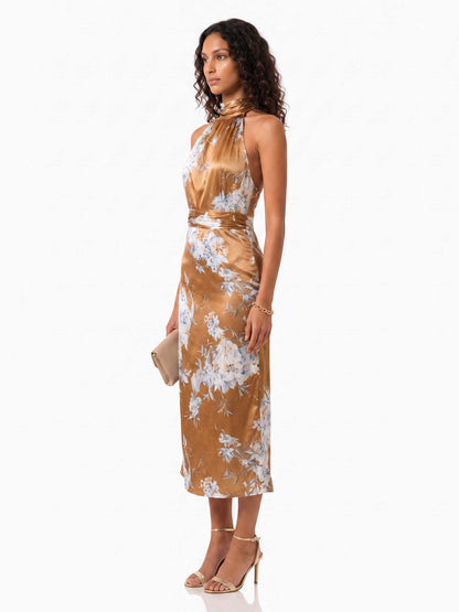 Robe Midi Fleurie Céleste