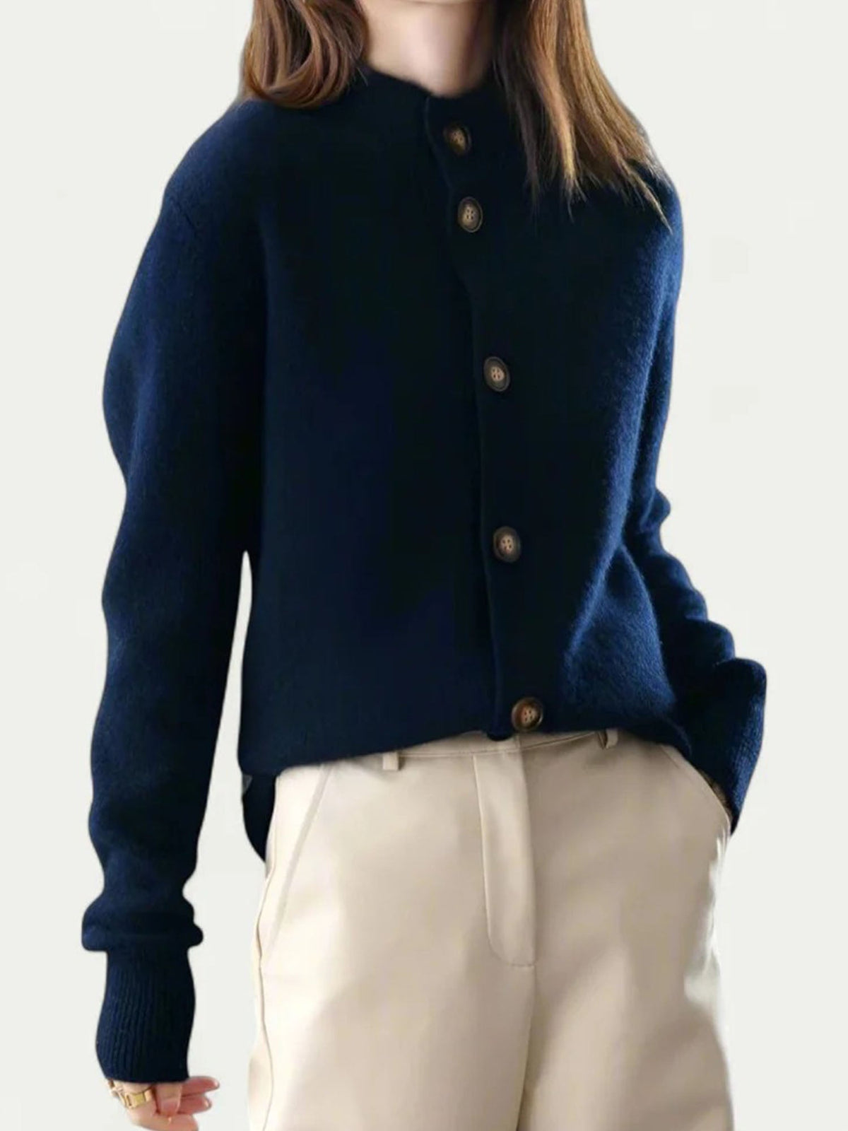 Cardigan Tricoté Rétro à Boutons