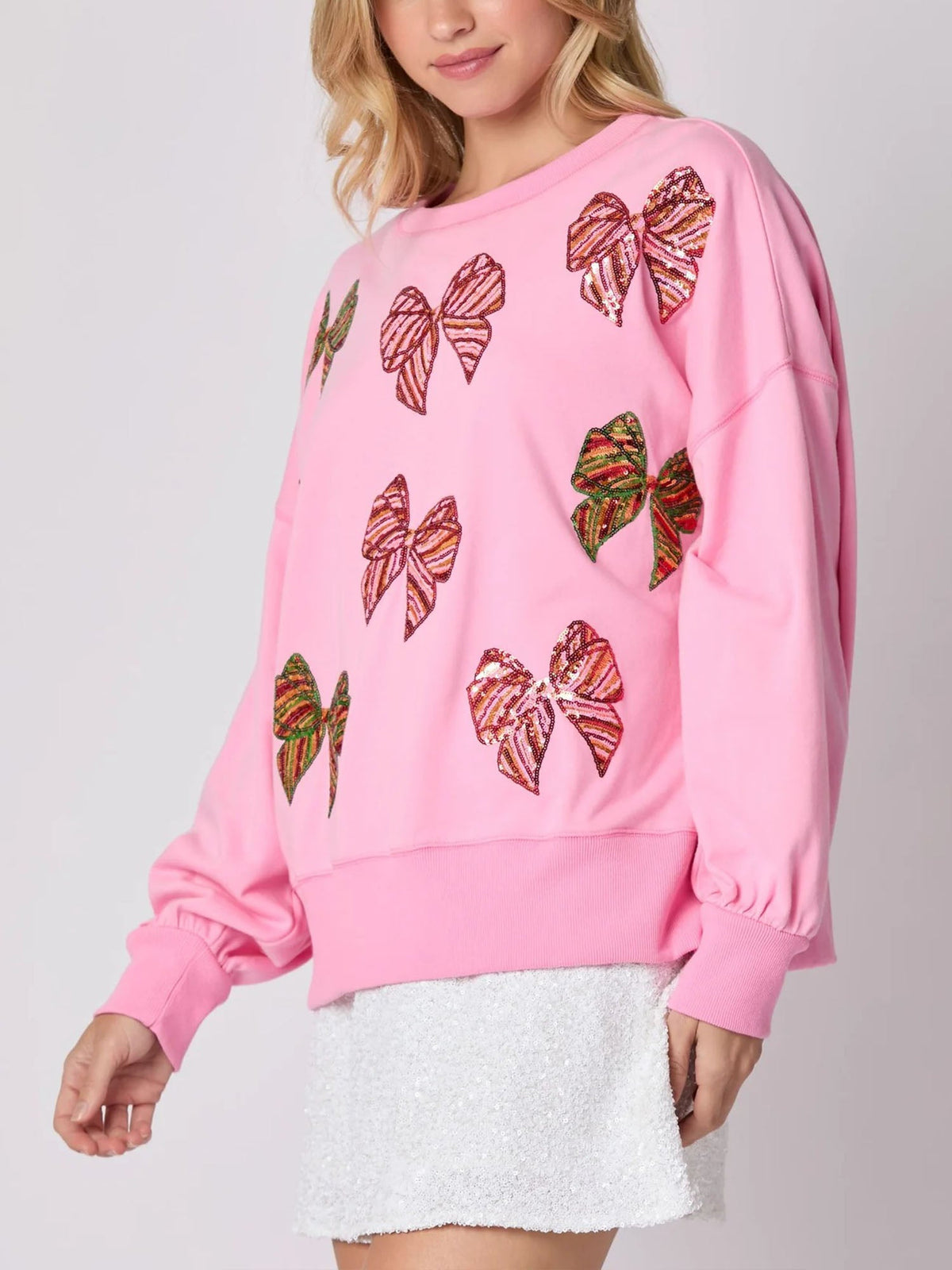 Sweatshirt Rose à Motif Papillon