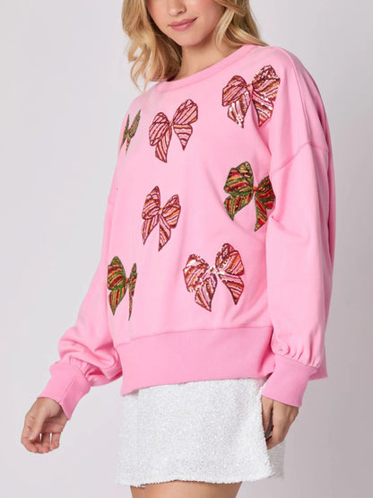 Sweatshirt Rose à Motif Papillon
