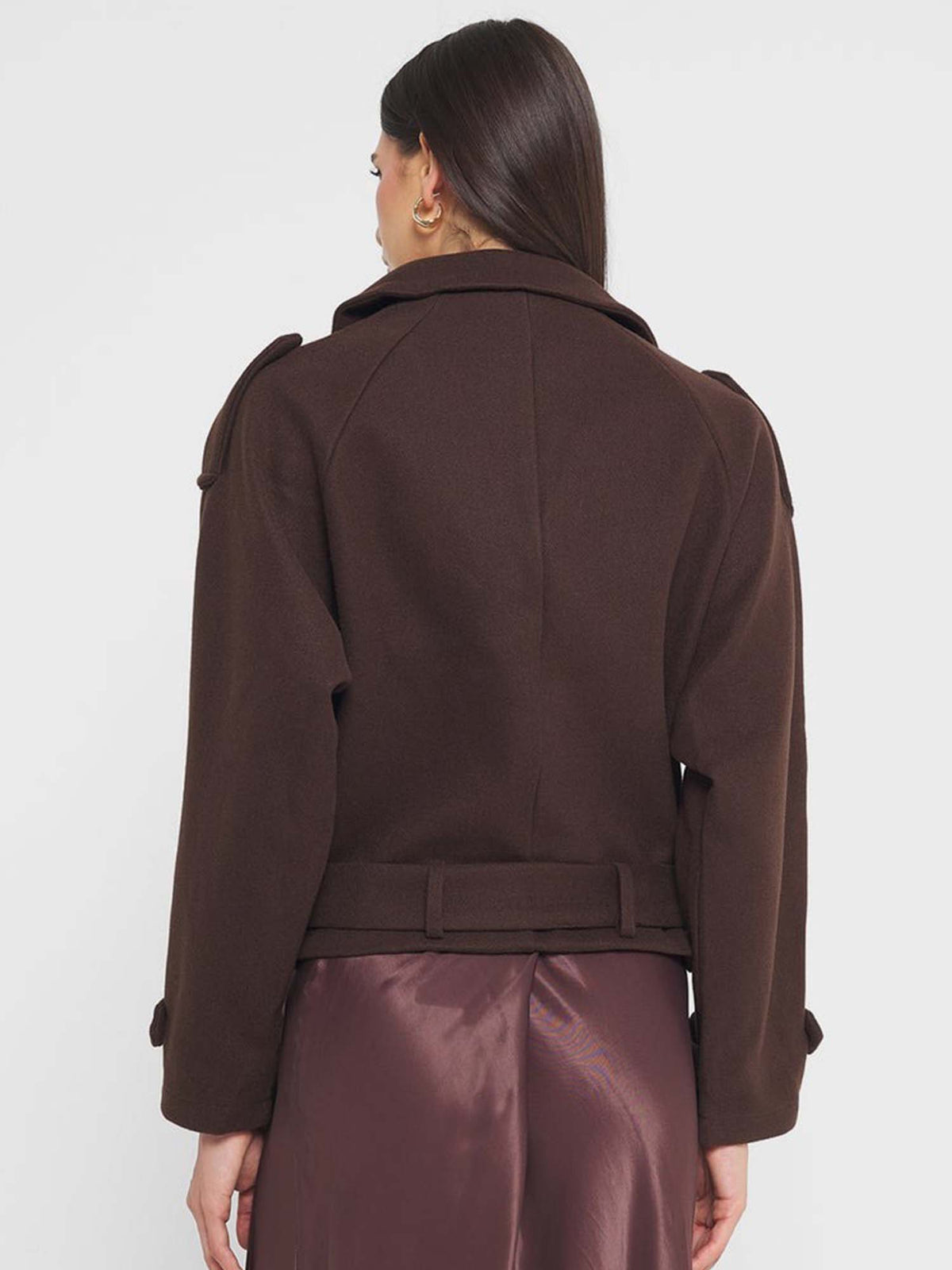 Manteau en Laine à Double Boutonnage