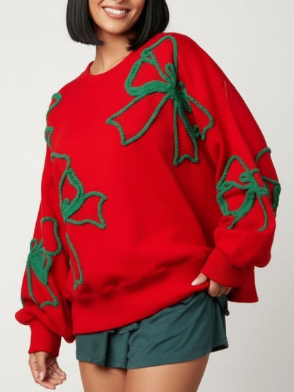 Sweatshirt Rouge à Nœud