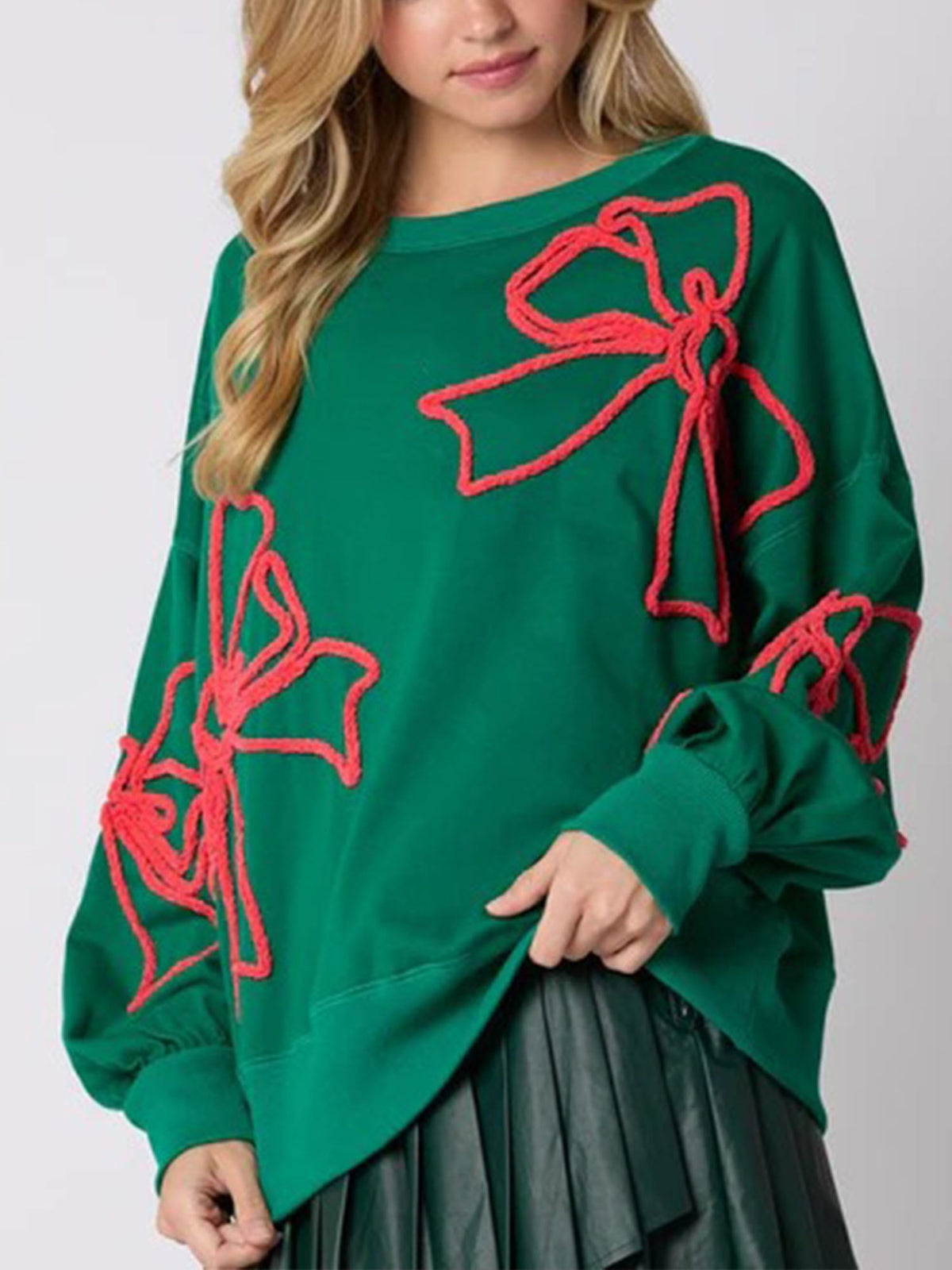 Sweatshirt Vert à Nœud