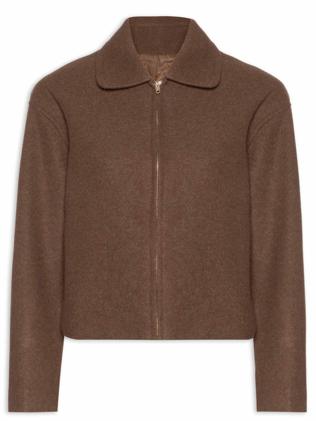 Veste Courte en Laine Mélangée