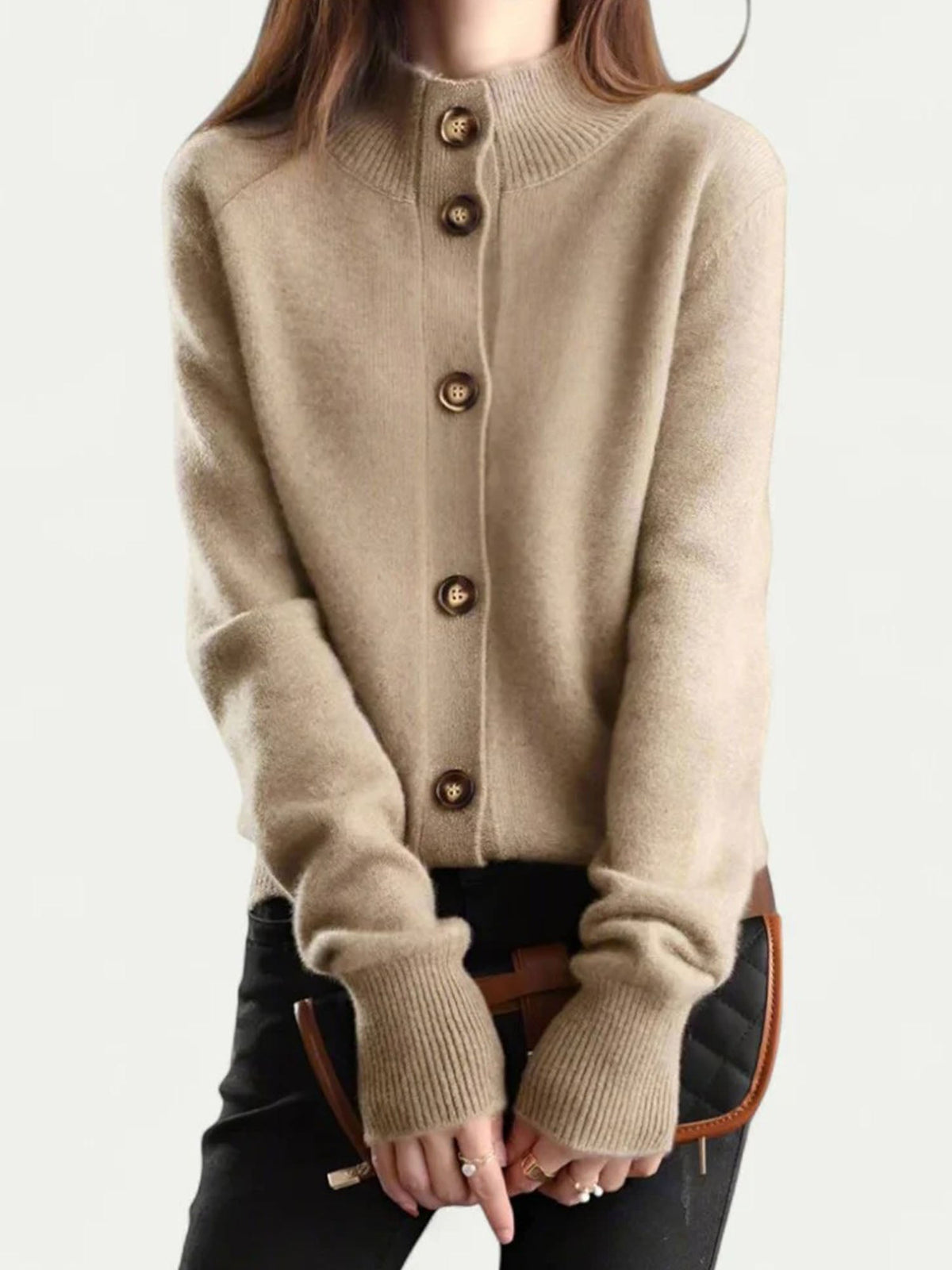 Cardigan Tricoté Rétro à Boutons
