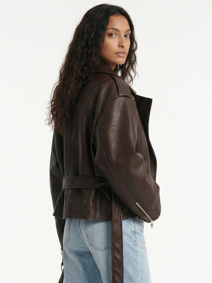 Veste Marron Ceinturée