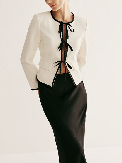 Blazer Ivoire à Nœud