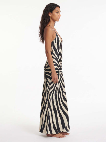 Robe Longue Imprimée Zèbre