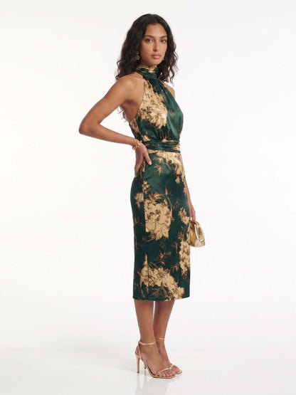 Robe Midi Fleurie Céleste