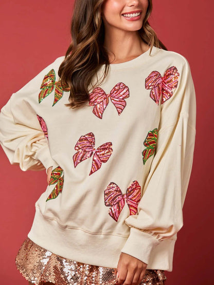 Sweatshirt Blanc à Motif Papillon