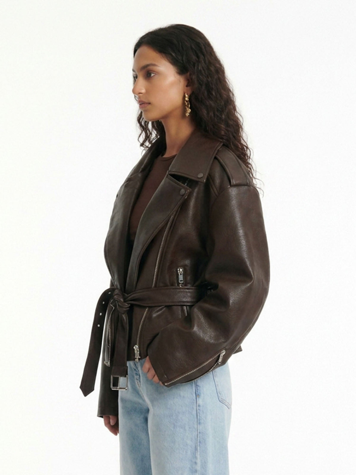 Veste Marron Ceinturée