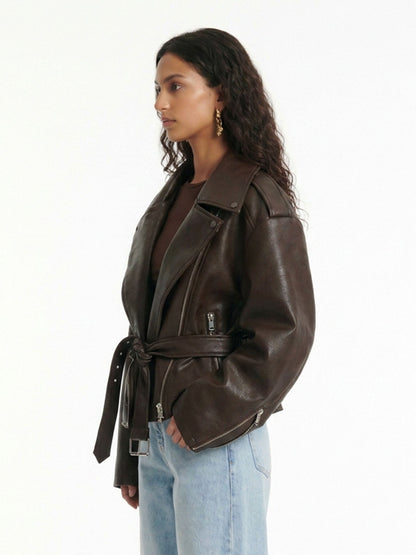 Veste Marron Ceinturée