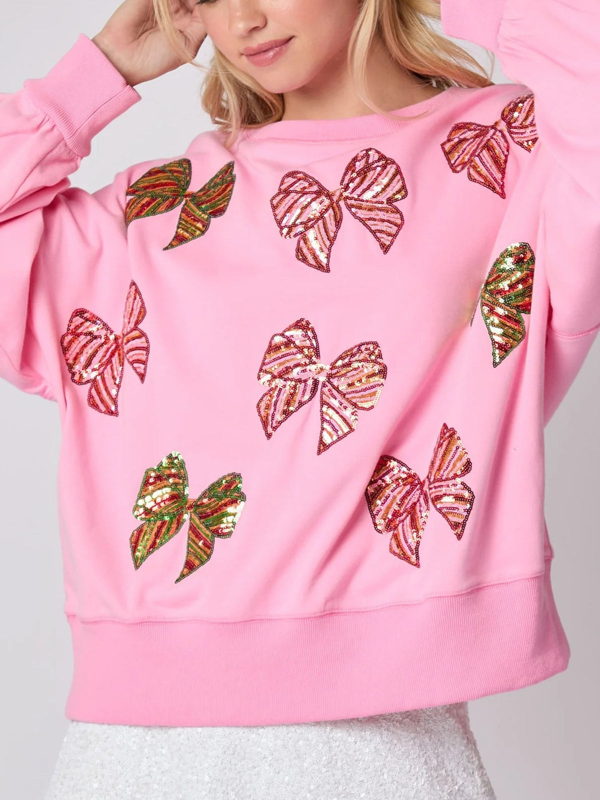 Sweatshirt Rose à Motif Papillon