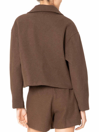 Veste Courte en Laine Mélangée