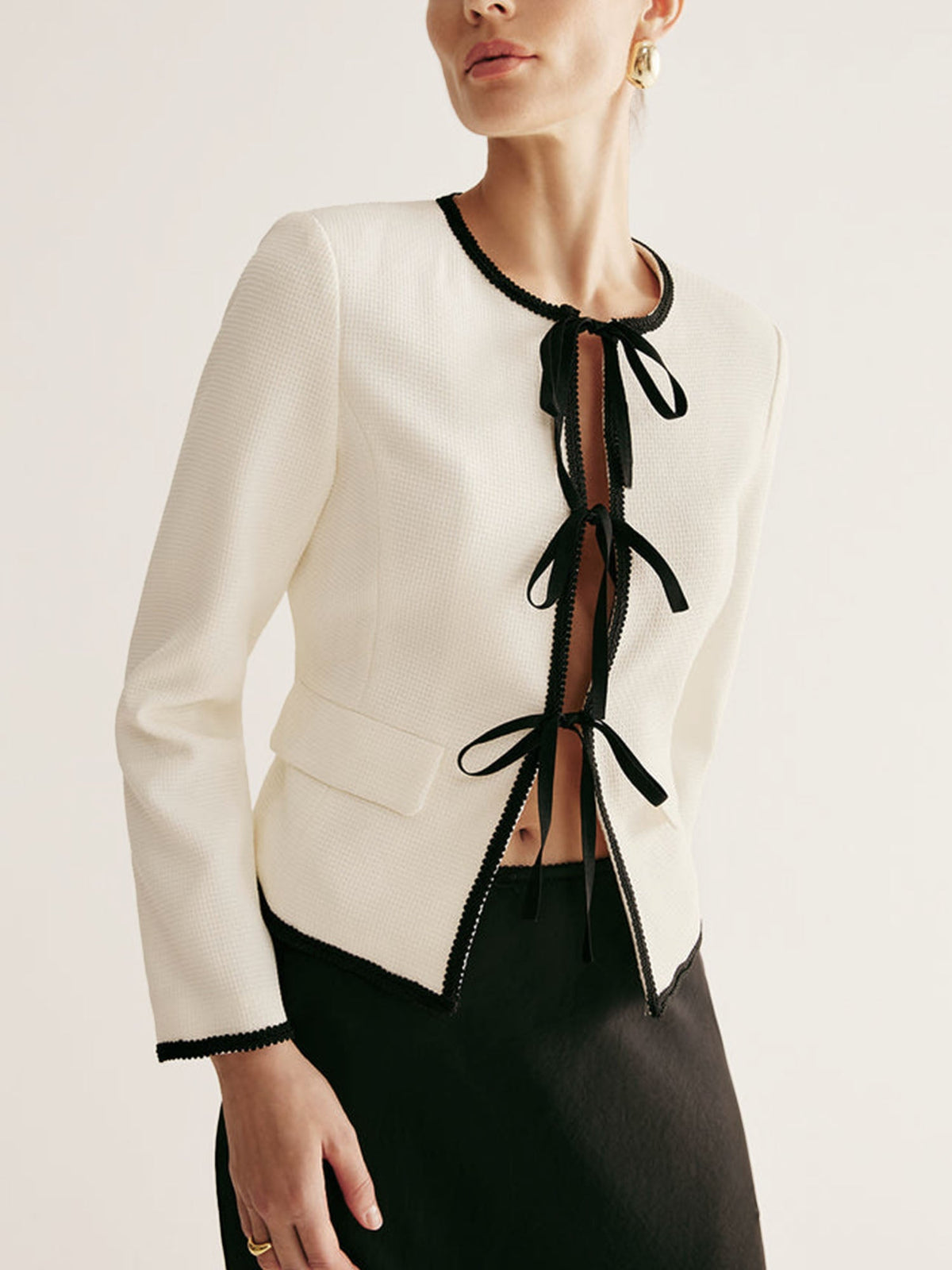 Blazer Ivoire à Nœud
