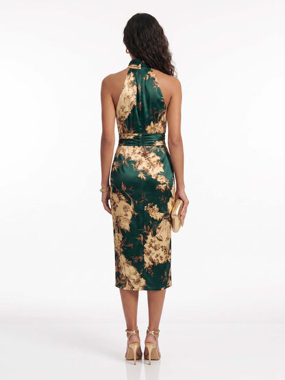 Robe Midi Fleurie Céleste